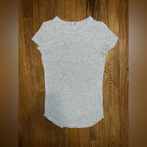 Zara Woman Basic Collection Ribbed Short Sleeve Gray T-Shirt - Size S